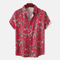 Men's Floral Print Short Sleeve Beach Shirt