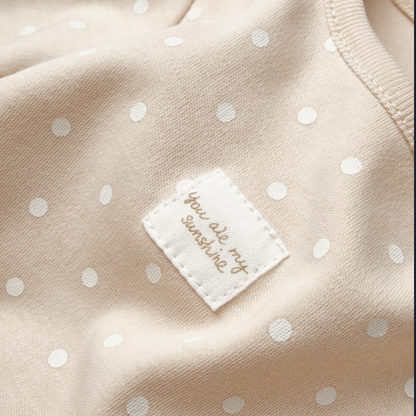 Brown Short Sleeve Polka Dot Organic Honey and Hive