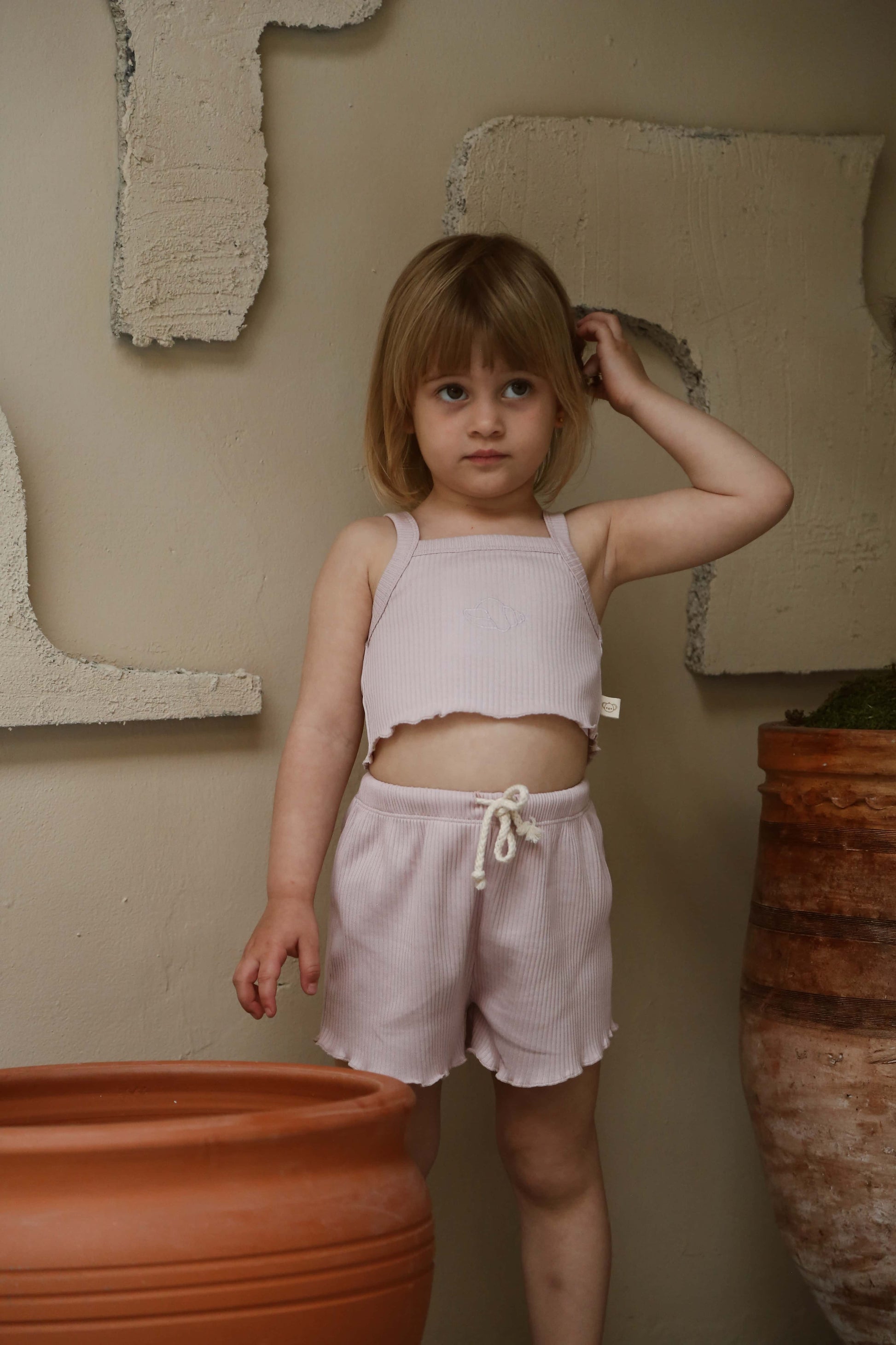 Lilac Crop-Short Set Honey and Hive
