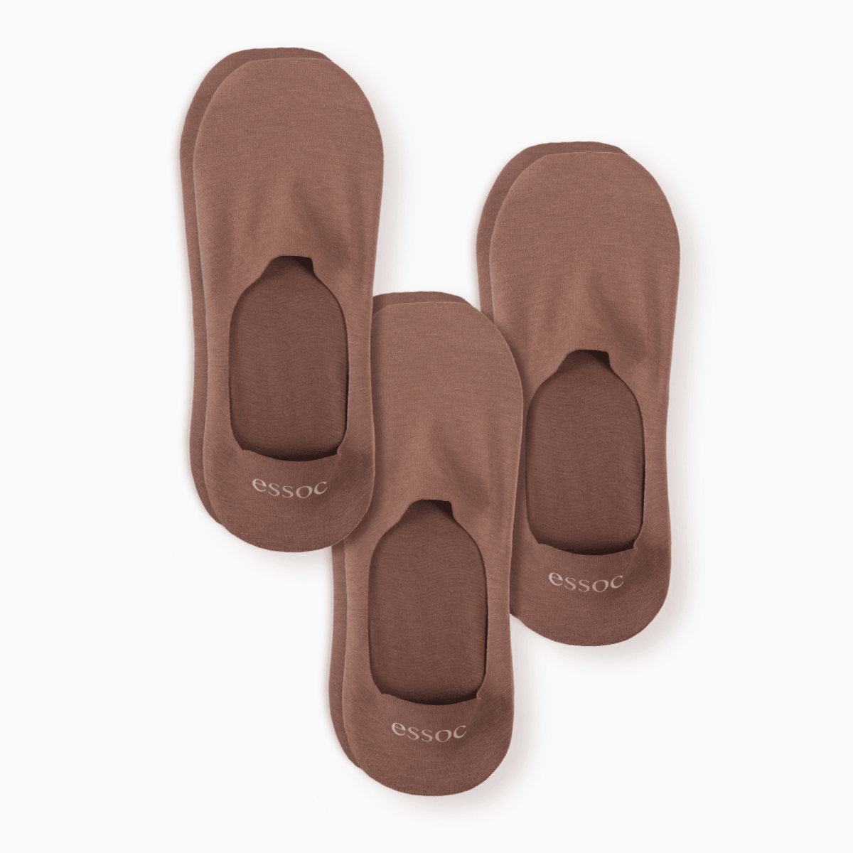 Unisex Cotton No Show Socks 3-Pack | Toffee Tan essoc