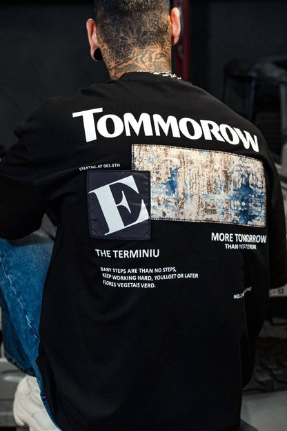 Men's Oversize 'TOMMOROW' Graphic Tee - Abstract Streetwear Shirt Withinblack