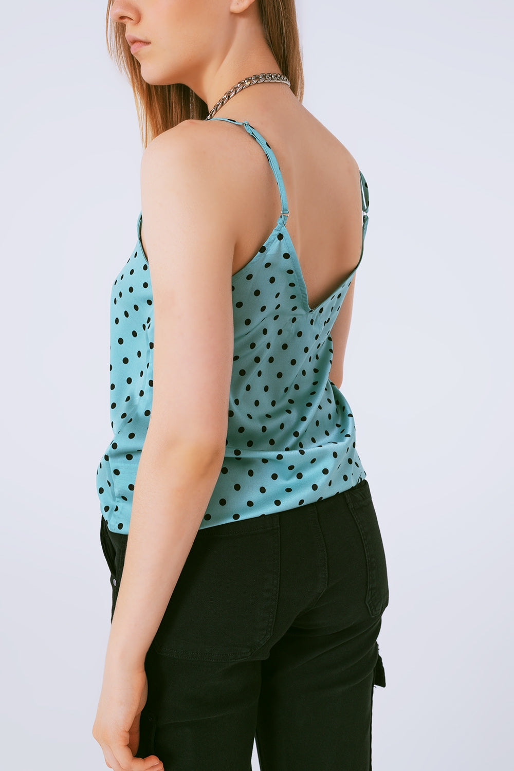 Top in polka dot green Q2store