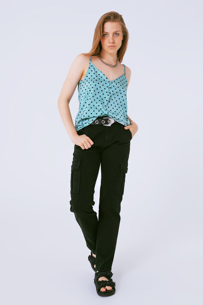 Top in polka dot green Q2store