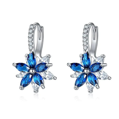 Snowflake Earrings with Zirconium Studs
