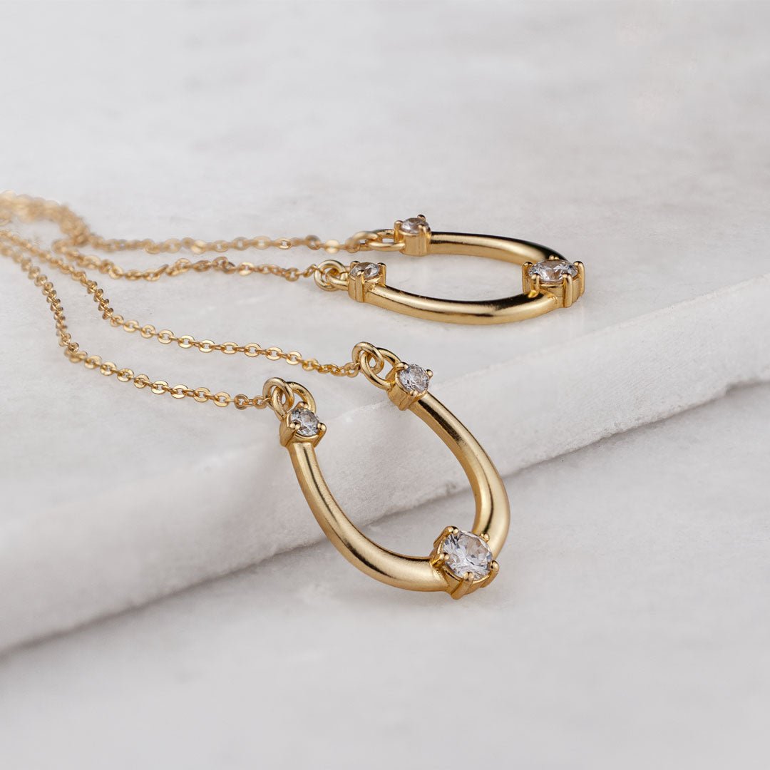 Trinity - Moissanite Stone Horseshoe Necklace in Silver Urban-Equestrian
