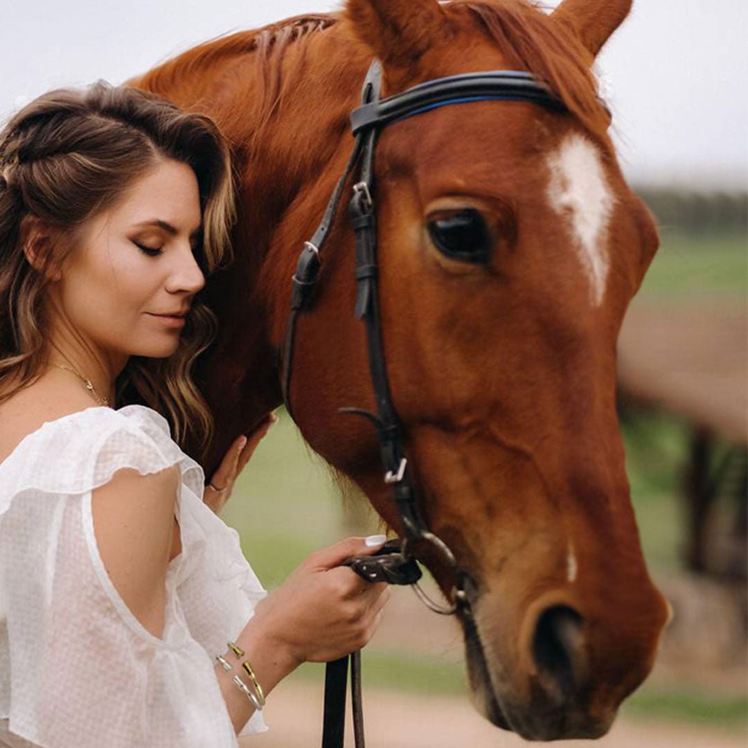 Trinity - Moissanite Stone Horseshoe Necklace in Silver Urban-Equestrian