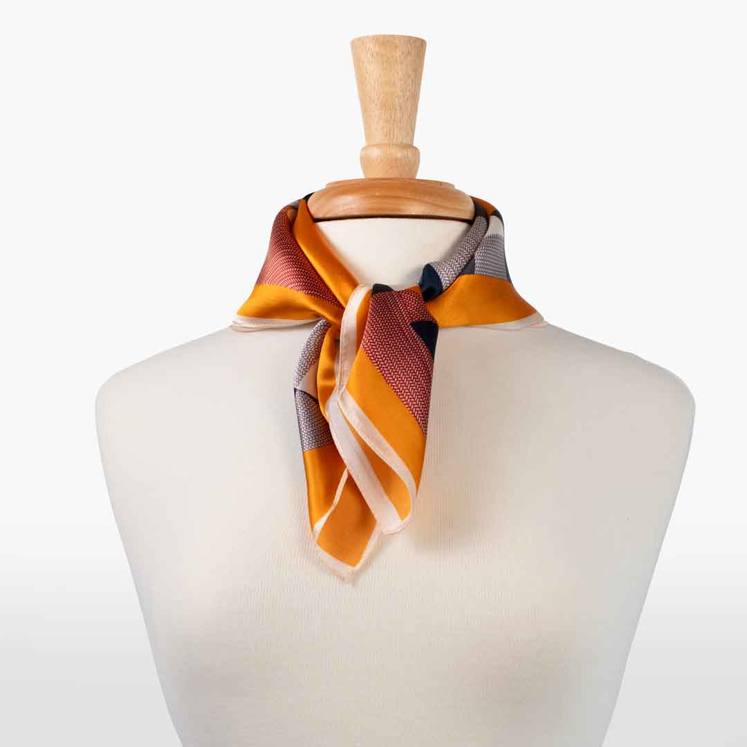 Troie - Stylized Equestrian Scarf in Tangerine Urban-Equestrian