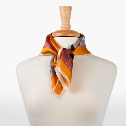 Troie - Stylized Equestrian Scarf in Tangerine Urban-Equestrian