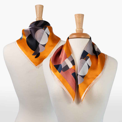 Troie - Stylized Equestrian Scarf in Tangerine Urban-Equestrian