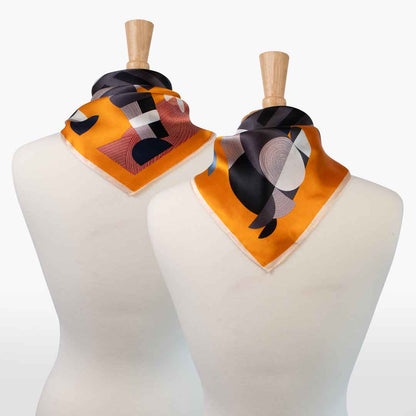 Troie - Stylized Equestrian Scarf in Tangerine Urban-Equestrian