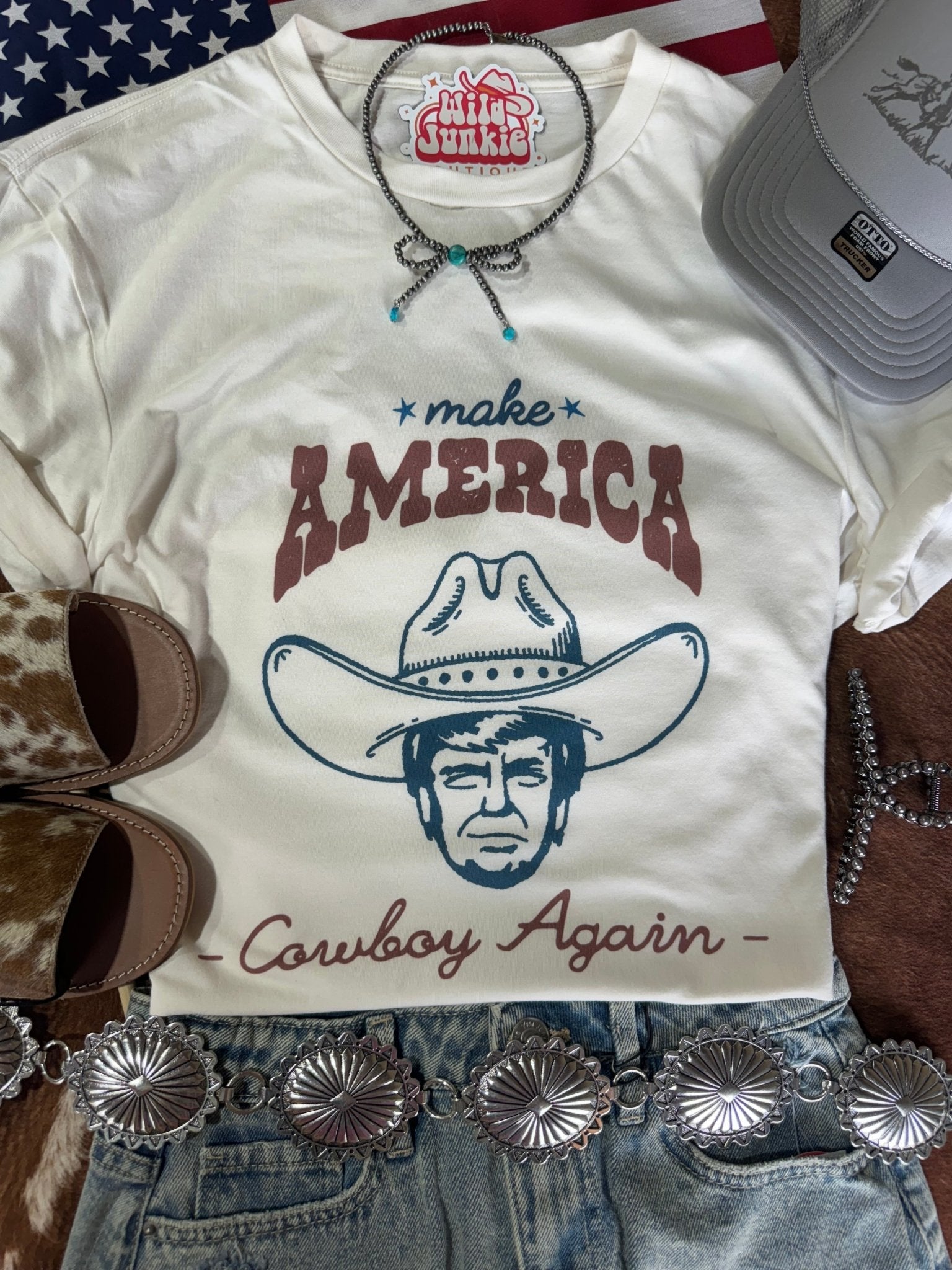 Trump Make America Cowboy Again Graphic Tee Wild Junkie