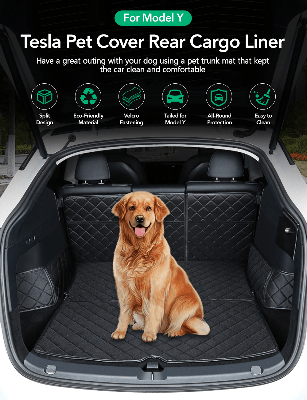 Trunk Mat Waterproof Car Dog Cover for Model Y | TESERY Tesery Official Store