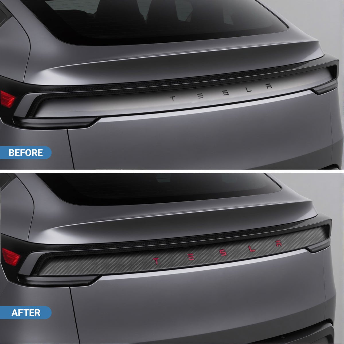 Trunk Tailgate Applique for Tesla Model Y Juniper - Real Dry Molded Carbon Fiber Tesery Official Store