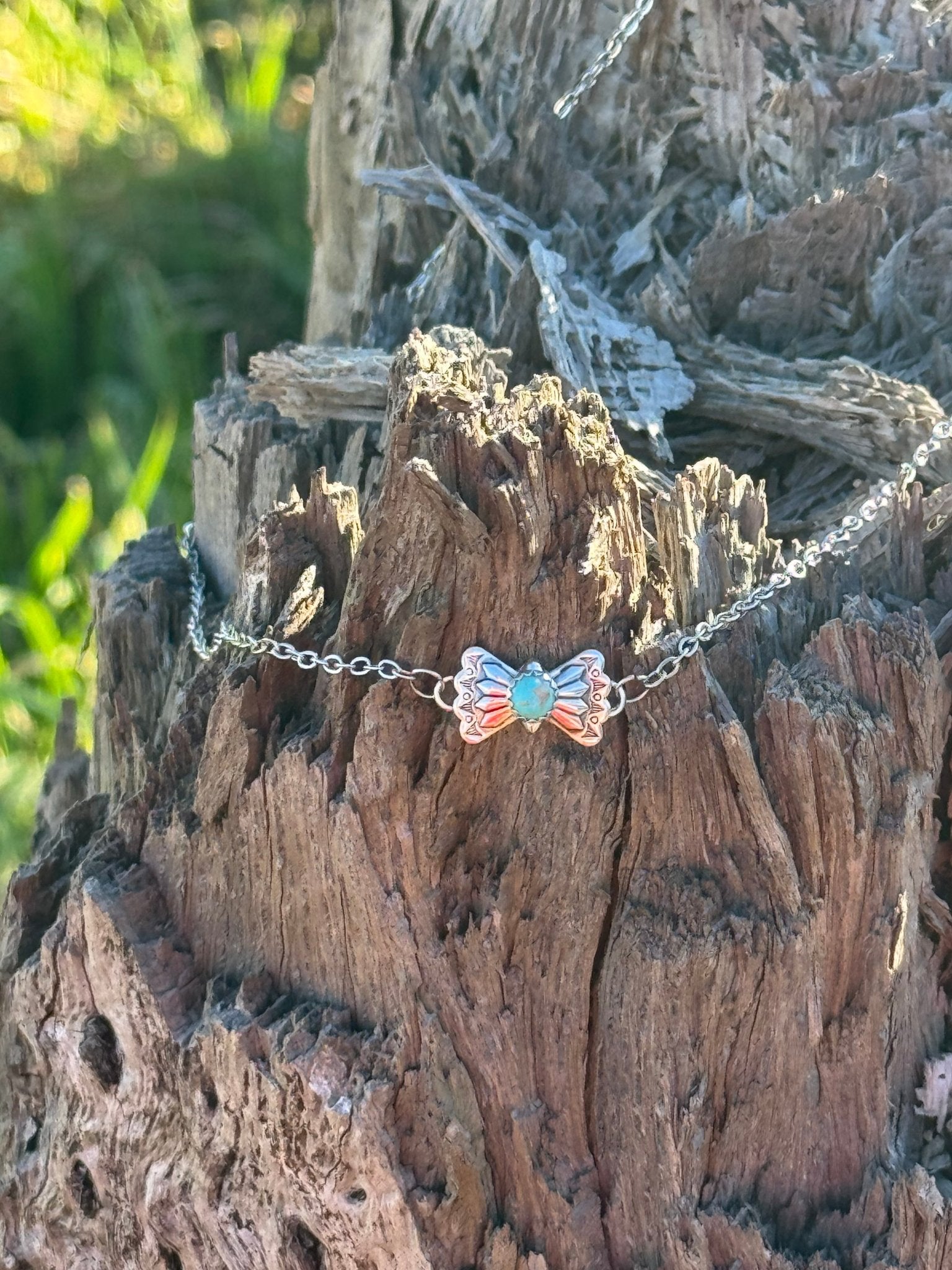 Turquoise Butterfly Concho Chain Necklace Wild Junkie