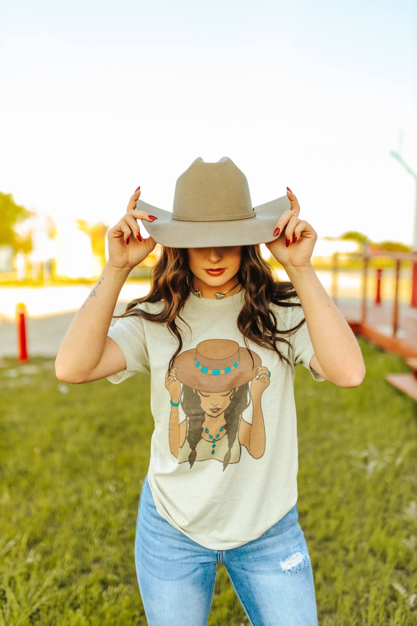 Turquoise Cowgirl Graphic Tee Wild Junkie