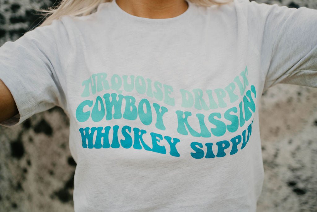 Turquoise Drippin' Western Graphic Tee Wild Junkie