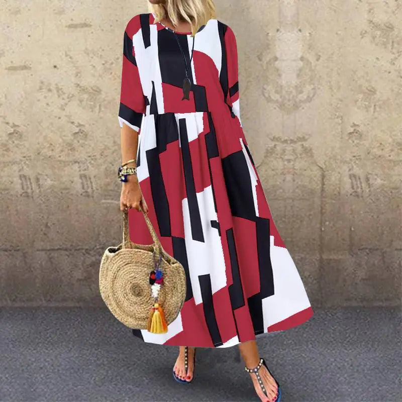 Plus Size Printed Women's Dress