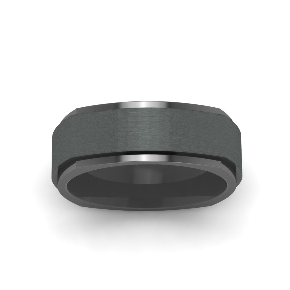 Two Tone Brushed Mens Wedding Ring Fascinating Diamonds