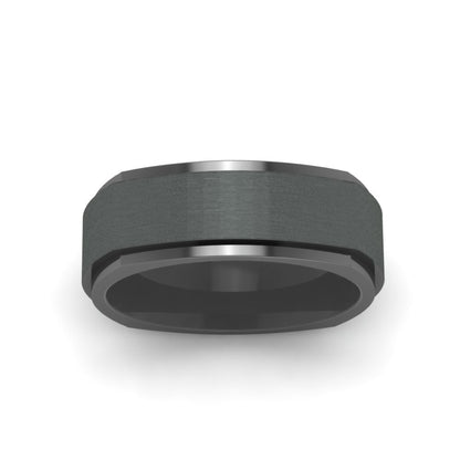 Two Tone Brushed Mens Wedding Ring Fascinating Diamonds