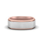 Two Tone Brushed Mens Wedding Ring Fascinating Diamonds