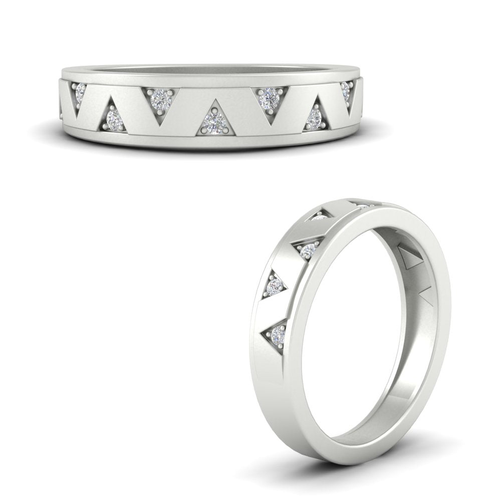 Two Tone Male Wedding Band Fascinating Diamonds