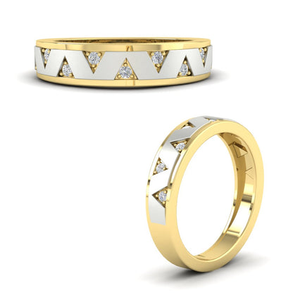 Two Tone Male Wedding Band Fascinating Diamonds