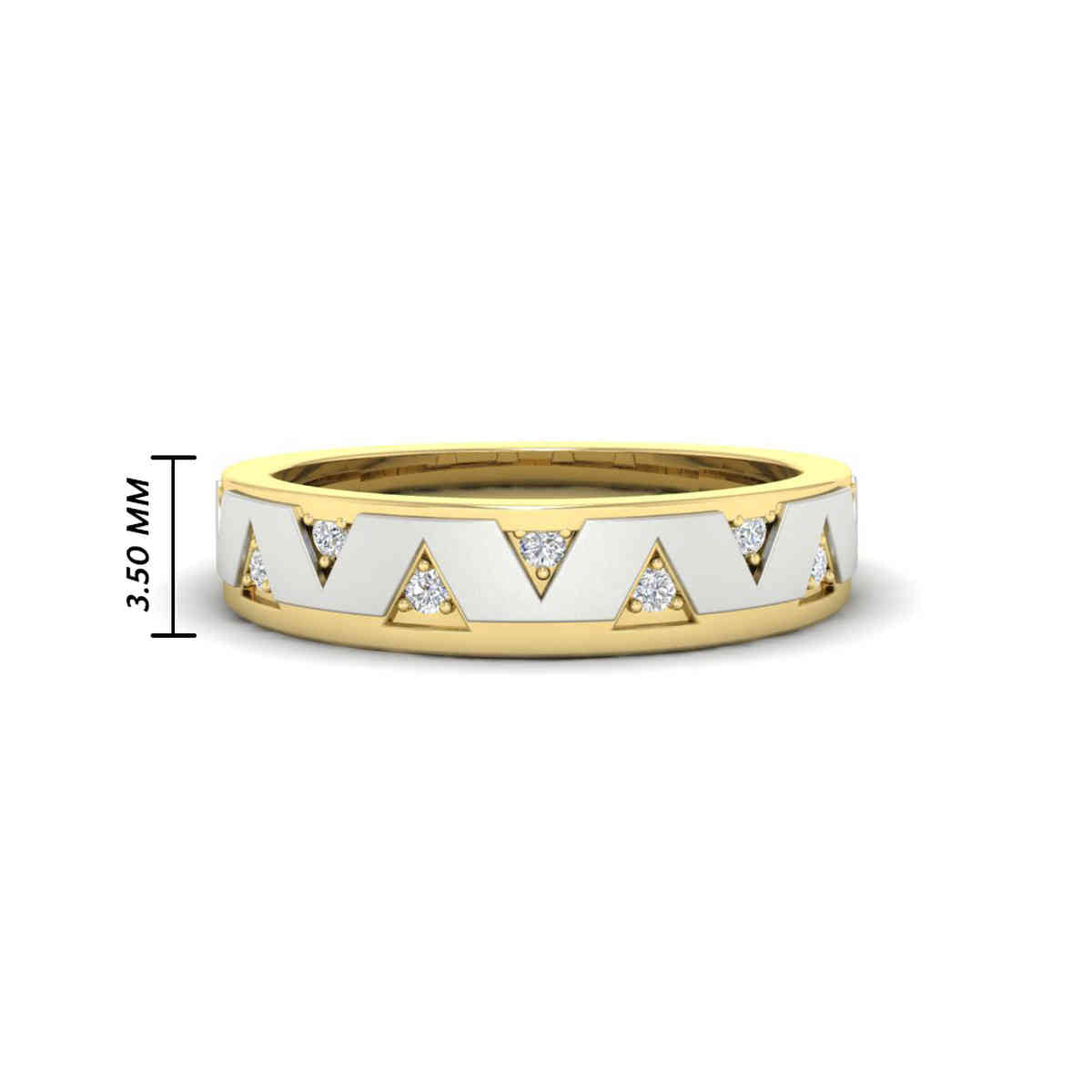 Two Tone Male Wedding Band Fascinating Diamonds