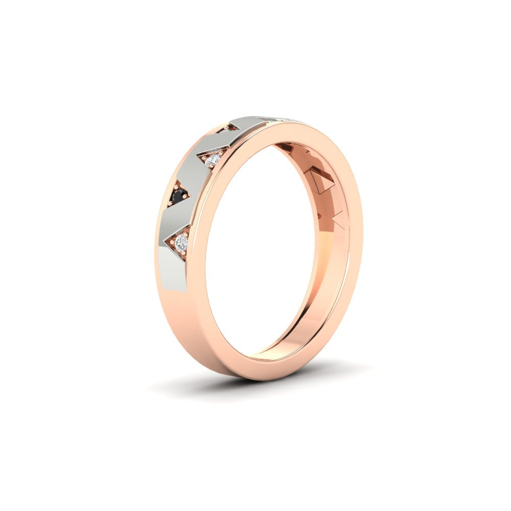 Two Tone Male Wedding Band Fascinating Diamonds