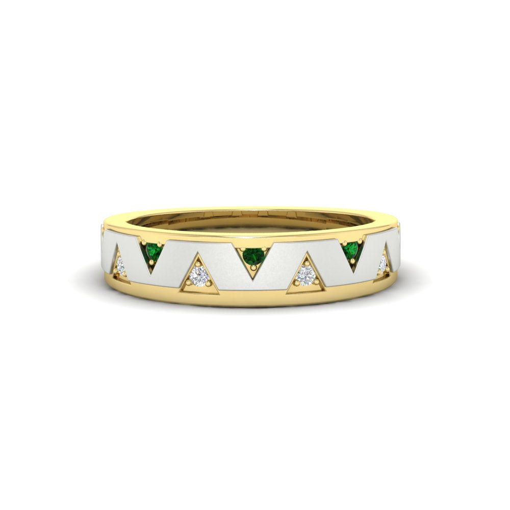Two Tone Male Wedding Band Fascinating Diamonds