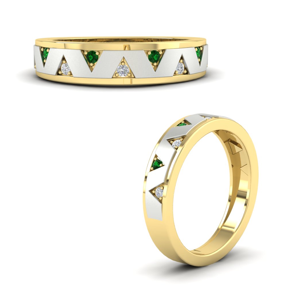 Two Tone Male Wedding Band Fascinating Diamonds