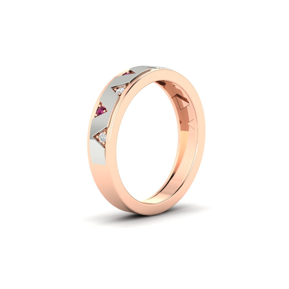 Two Tone Male Wedding Band Fascinating Diamonds