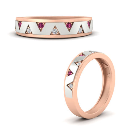 Two Tone Male Wedding Band Fascinating Diamonds