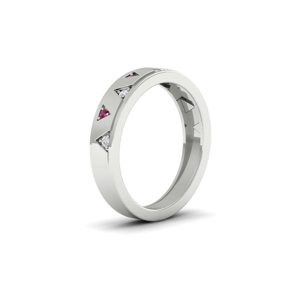 Two Tone Male Wedding Band Fascinating Diamonds