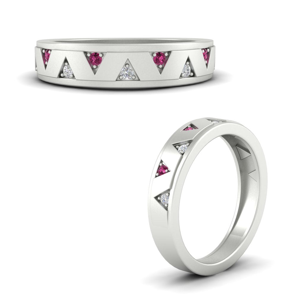Two Tone Male Wedding Band Fascinating Diamonds