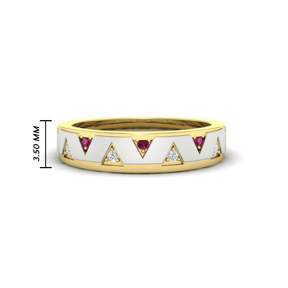 Two Tone Male Wedding Band Fascinating Diamonds