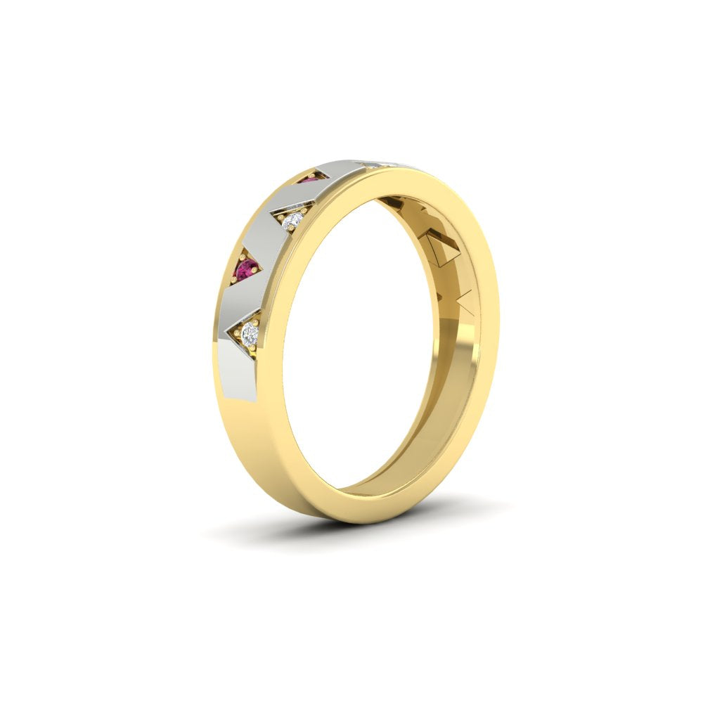 Two Tone Male Wedding Band Fascinating Diamonds