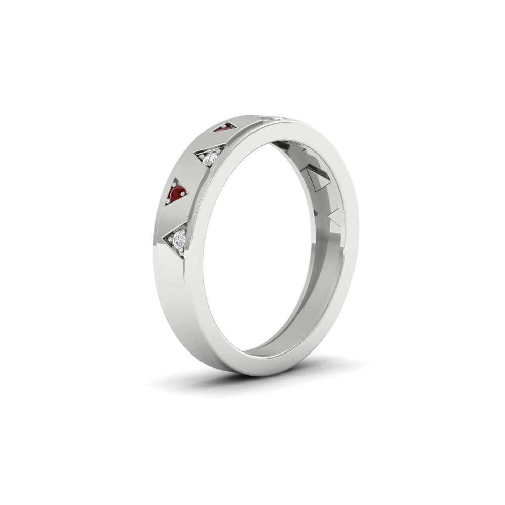 Two Tone Male Wedding Band Fascinating Diamonds