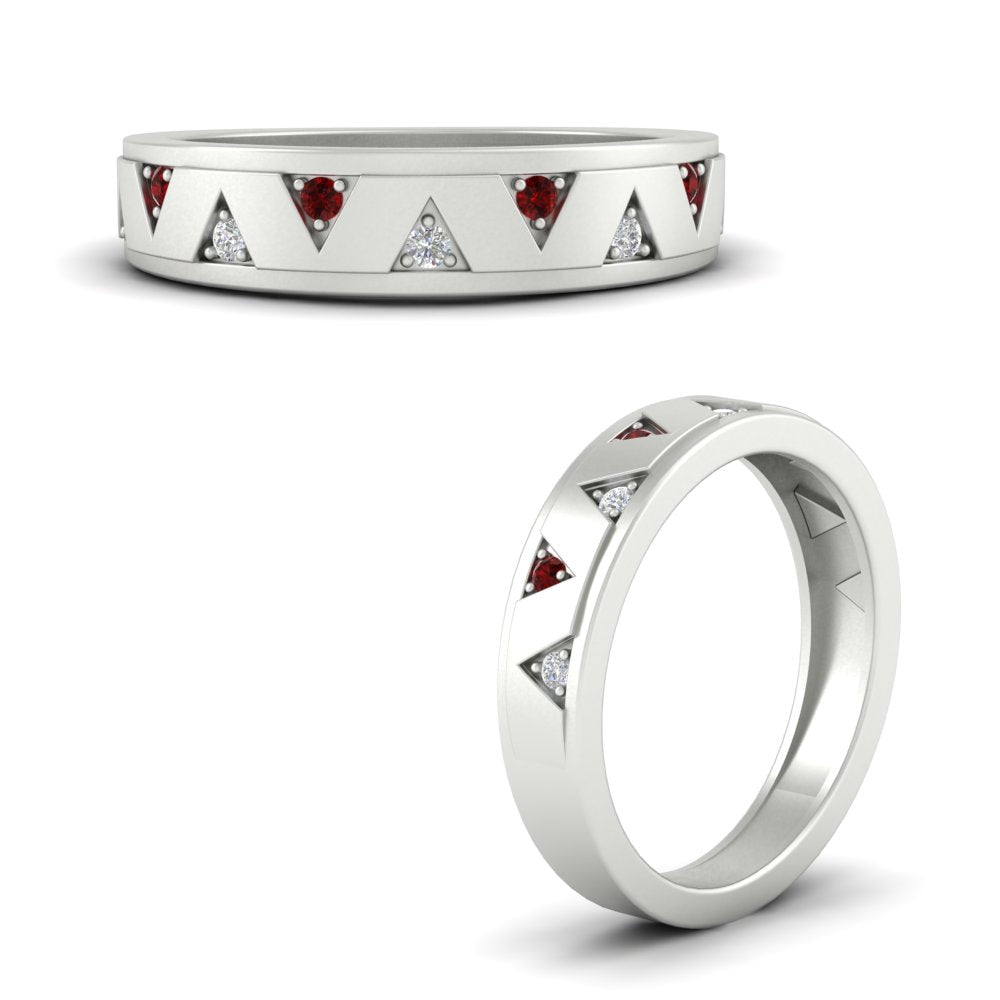 Two Tone Male Wedding Band Fascinating Diamonds