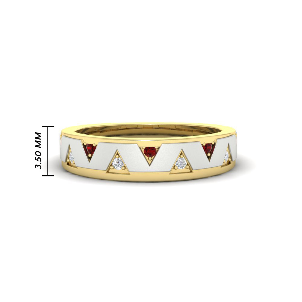 Two Tone Male Wedding Band Fascinating Diamonds