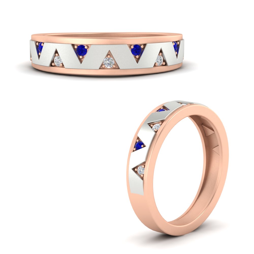 Two Tone Male Wedding Band Fascinating Diamonds