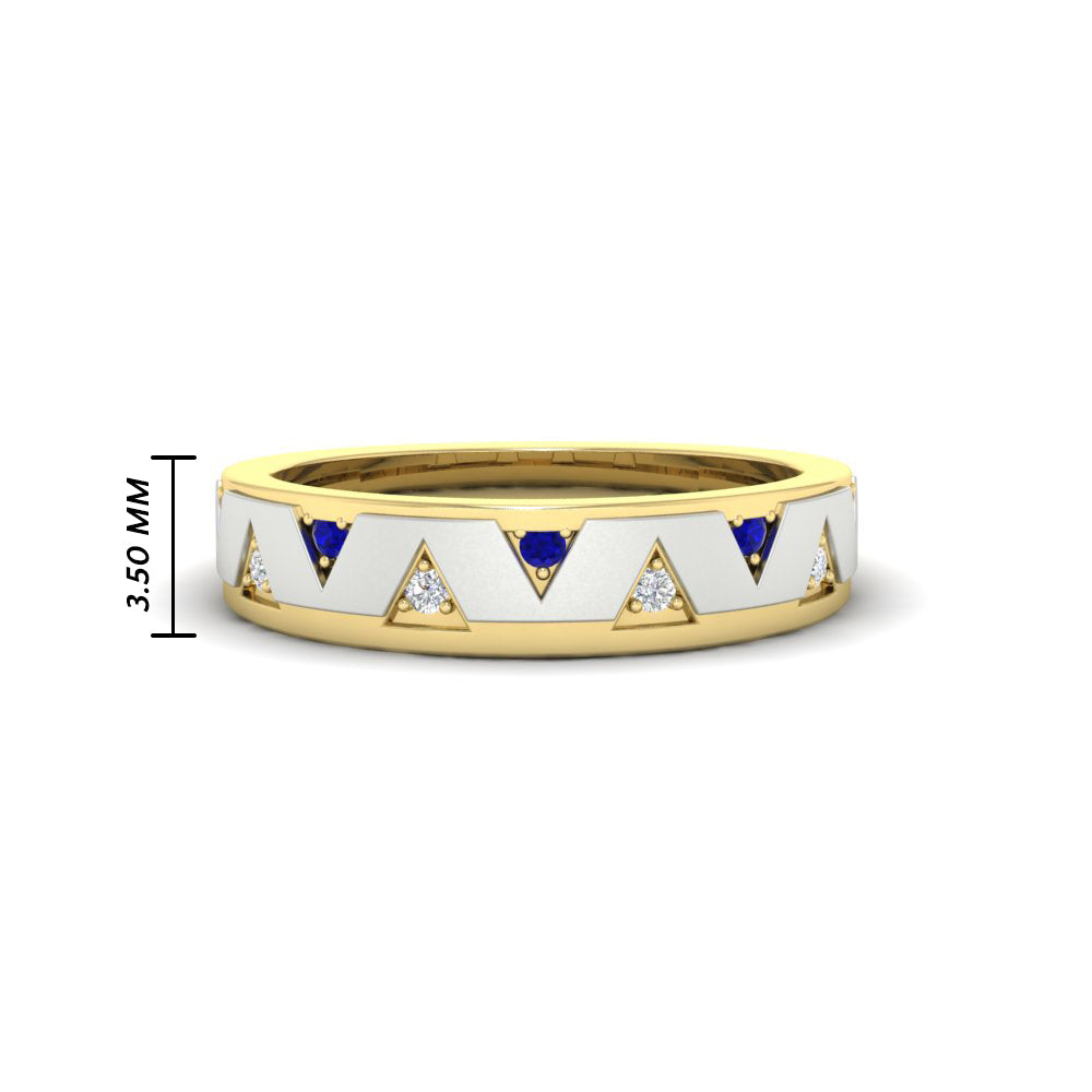 Two Tone Male Wedding Band Fascinating Diamonds