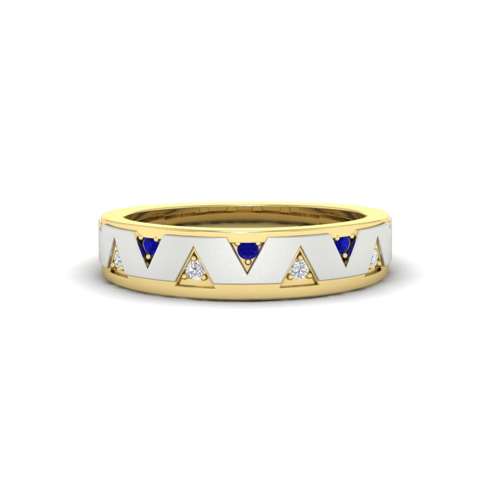 Two Tone Male Wedding Band Fascinating Diamonds