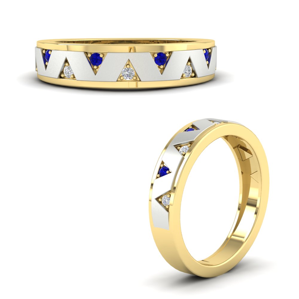 Two Tone Male Wedding Band Fascinating Diamonds