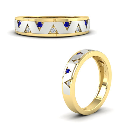 Two Tone Male Wedding Band Fascinating Diamonds