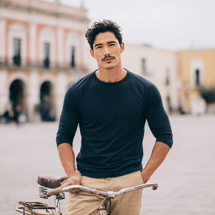 Mason Navy Long Sleeve Crew Auragen