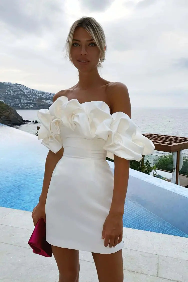 Elegant Off-Shoulder Ruffled Dress for Women