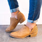 Women's Pointed Toe Short Boots with Thick Heels