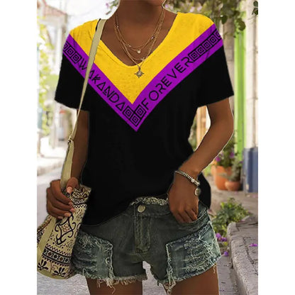 3D Printed Summer V-Neck T-Shirt for Men