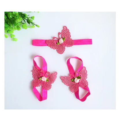 Baby Floral Headband and Foot Accessories Set