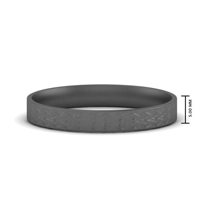 Unique Rock Textured Mens Wedding Band Fascinating Diamonds